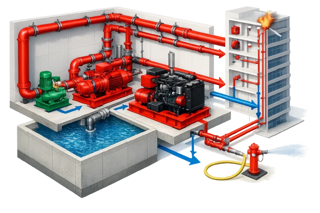 cara kerja pompa hydrant