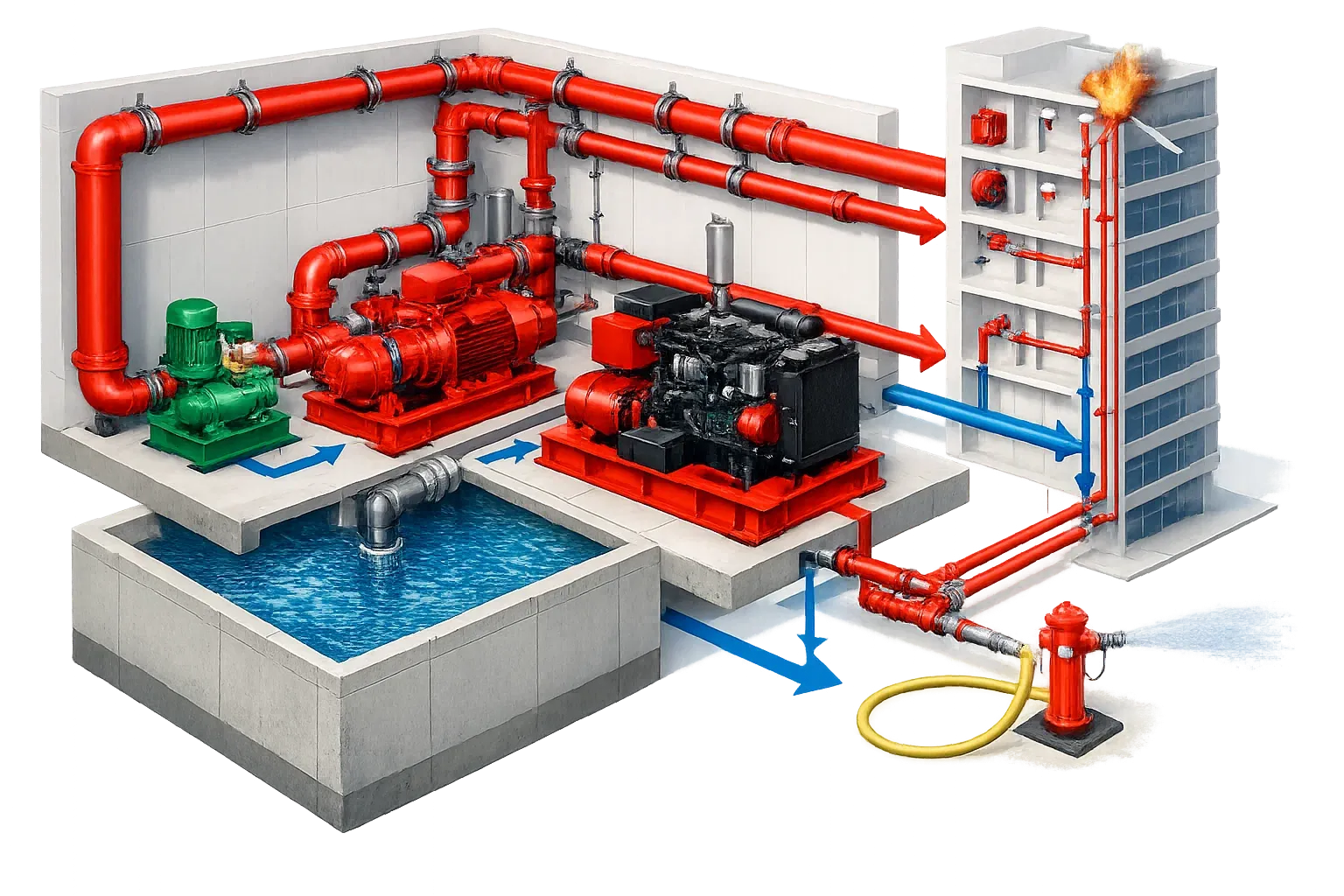 cara kerja pompa hydrant