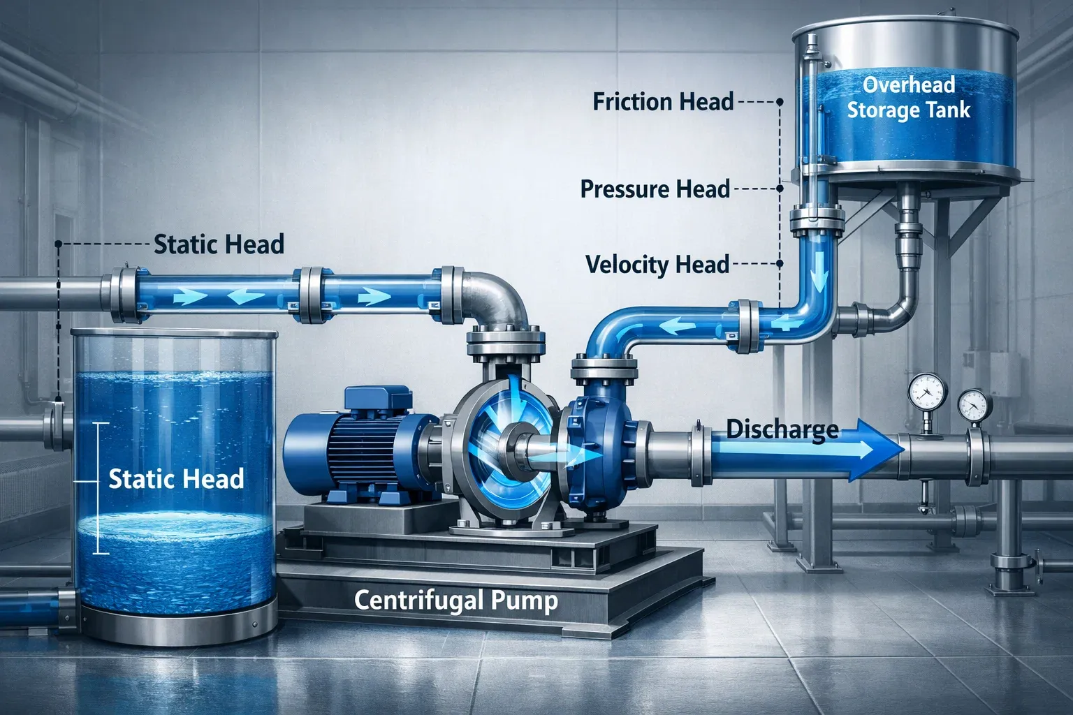 cara menentukan head pompa sentrifugal