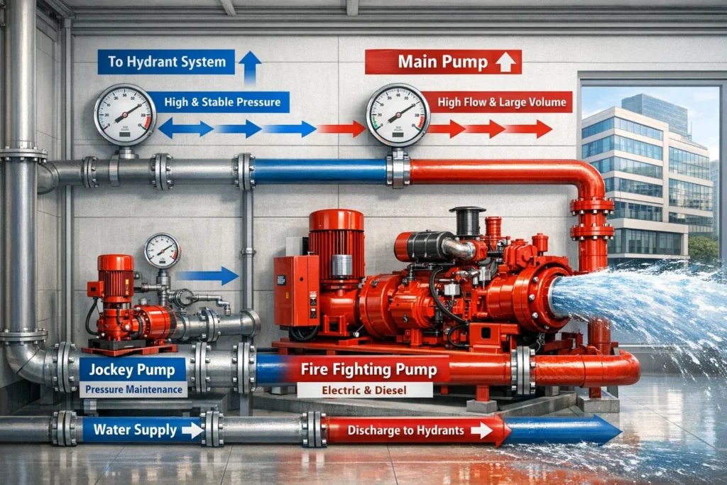perbedaan jockey pump dan main pump hydrant