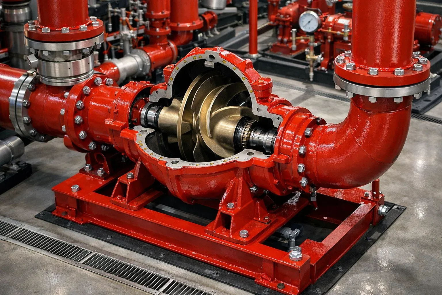 split case pump untuk hydrant itu apa