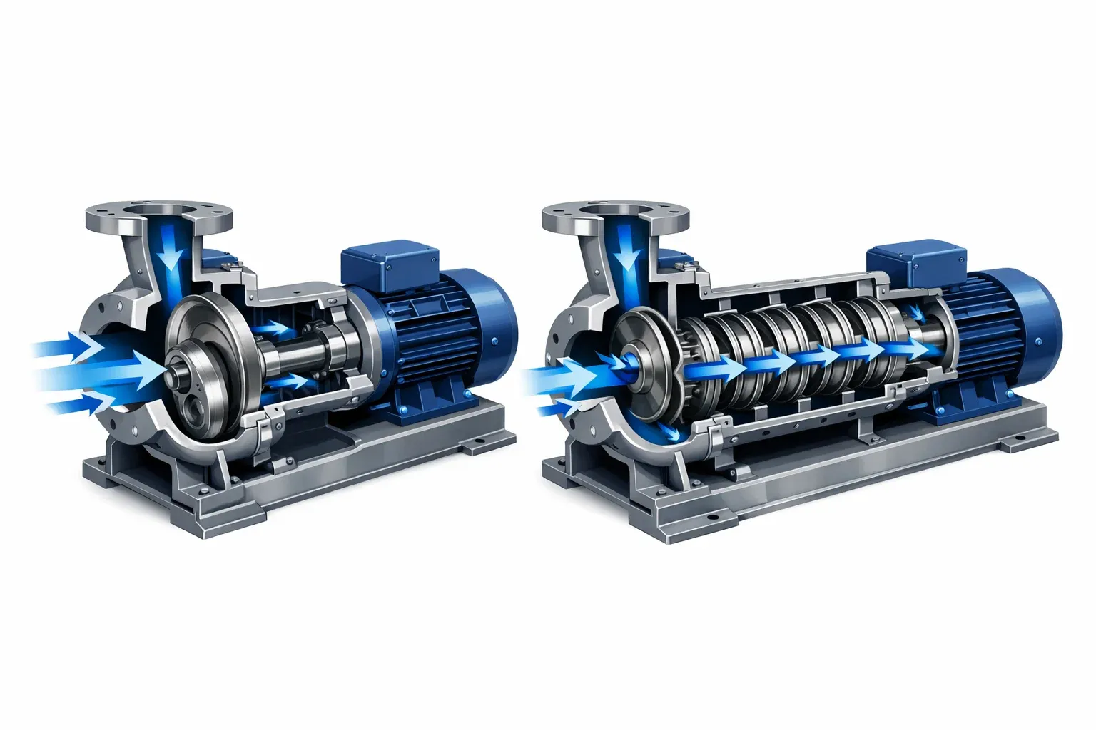 perbedaan pompa sentrifugal single stage dan multistage