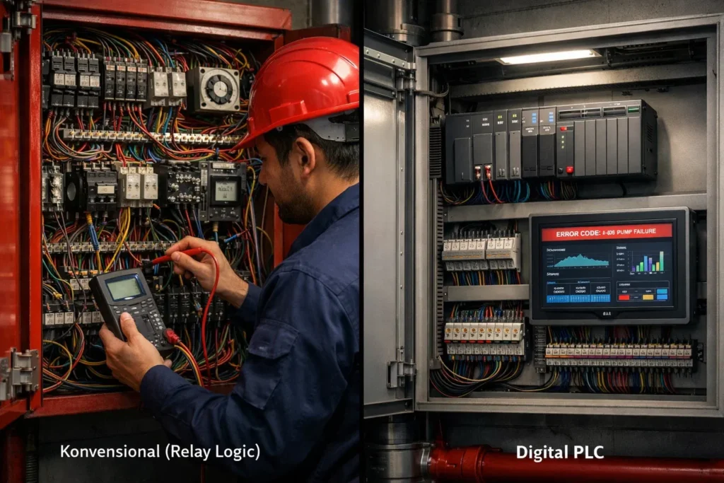 Perbedaan panel hydrant manual dan digital