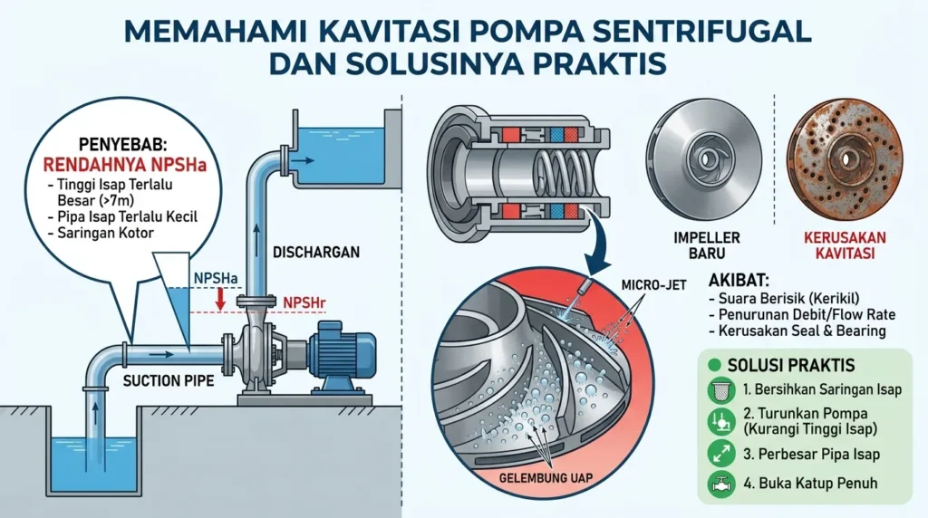 Kavitasi Pompa Sentrifugal dan Solusi Praktis