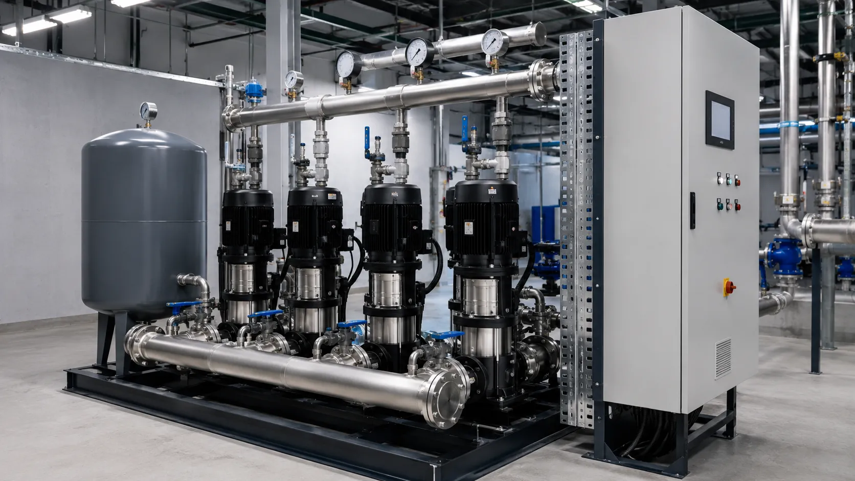 Booster pump industrial untuk sistem tekanan air gedung pabrik dan fasilitas komersial