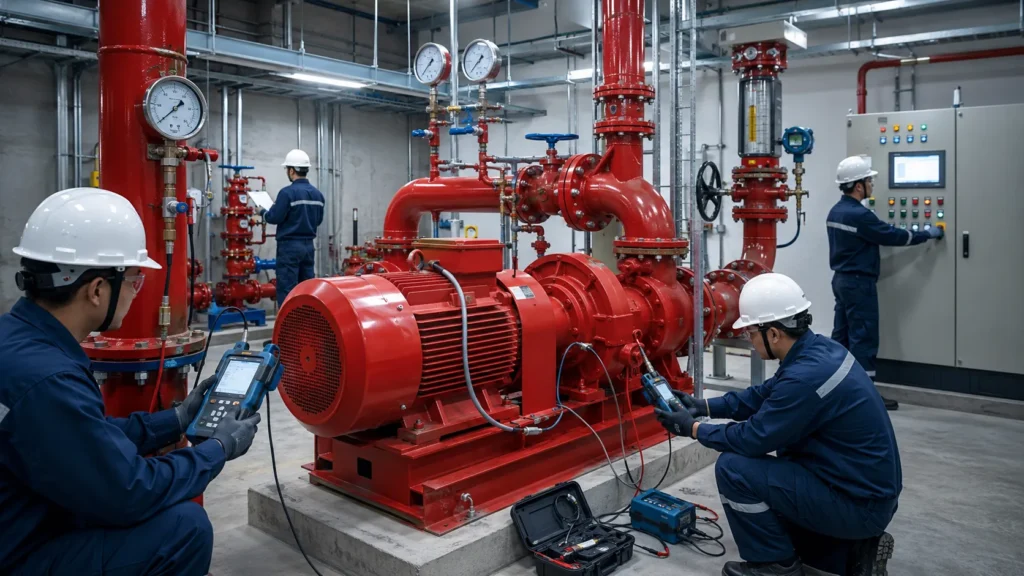 Pengujian performa electric fire pump dan panel kontrol