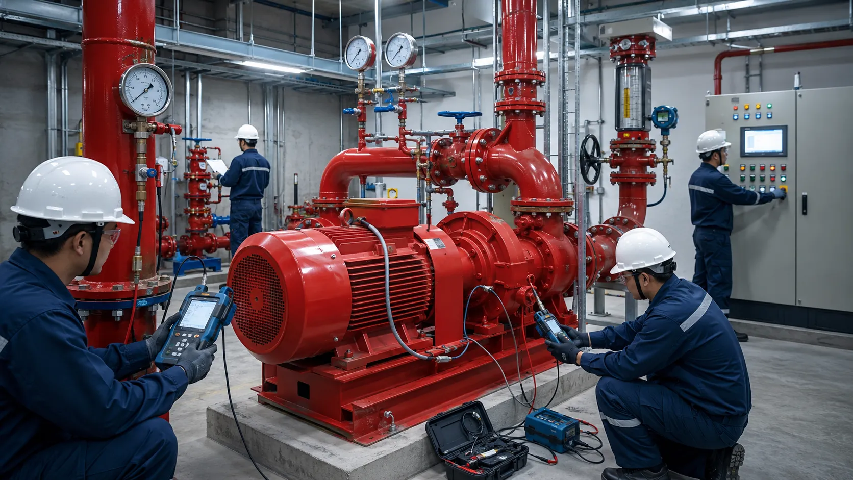 Pengujian performa electric fire pump dan panel kontrol