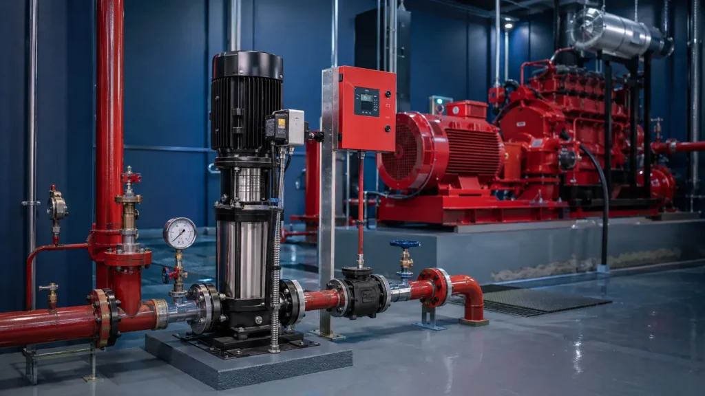 Pompa vertikal multistage untuk sistem fire fighting