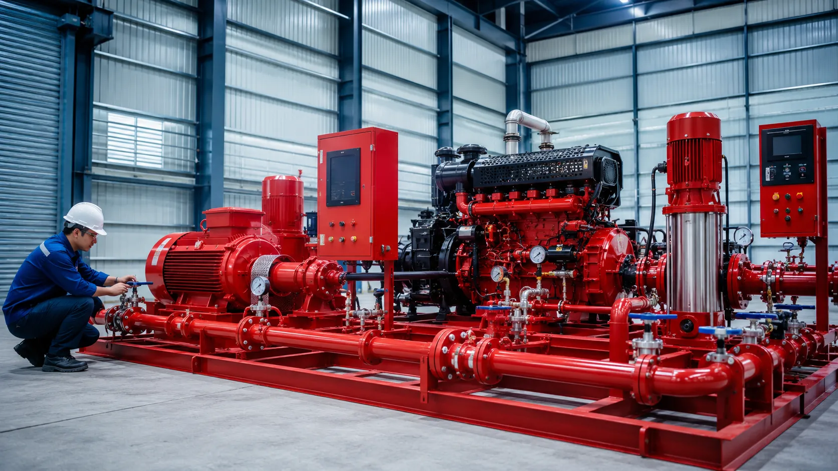 Paket pompa hydrant lengkap untuk proyek gedung dan industri