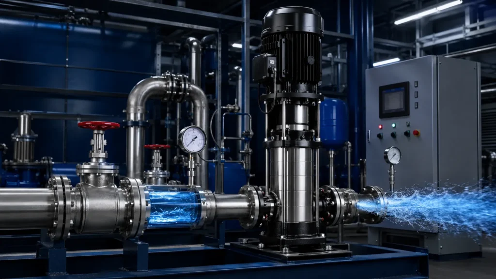 Vertical multistage centrifugal pump untuk aplikasi tekanan tinggi