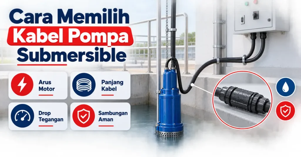 Infografis cara memilih kabel pompa submersible untuk instalasi