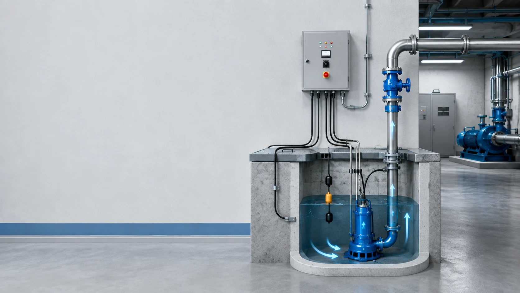 Pompa submersible 3 phase untuk gedung dan industri