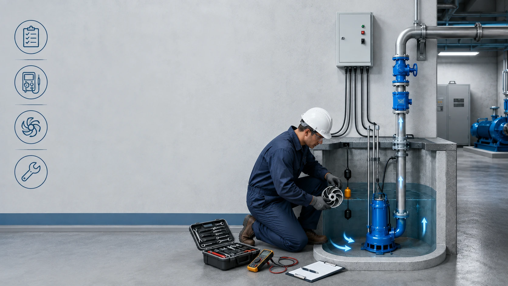 Service pompa submersible untuk gedung dan industri