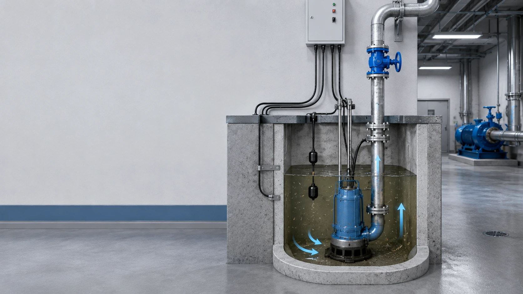 Pompa submersible air kotor untuk drainase dan limbah