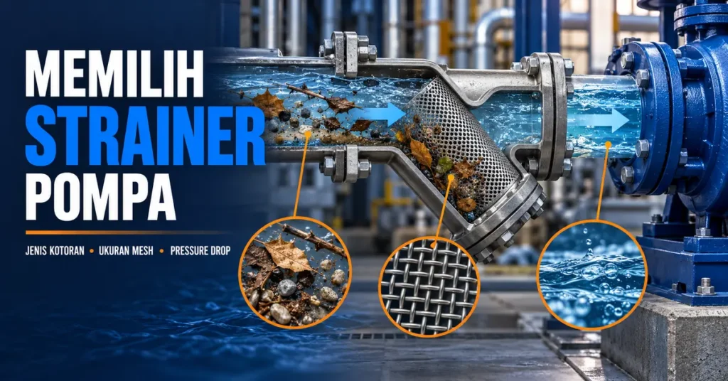 Strainer pompa menyaring kotoran pada jalur suction