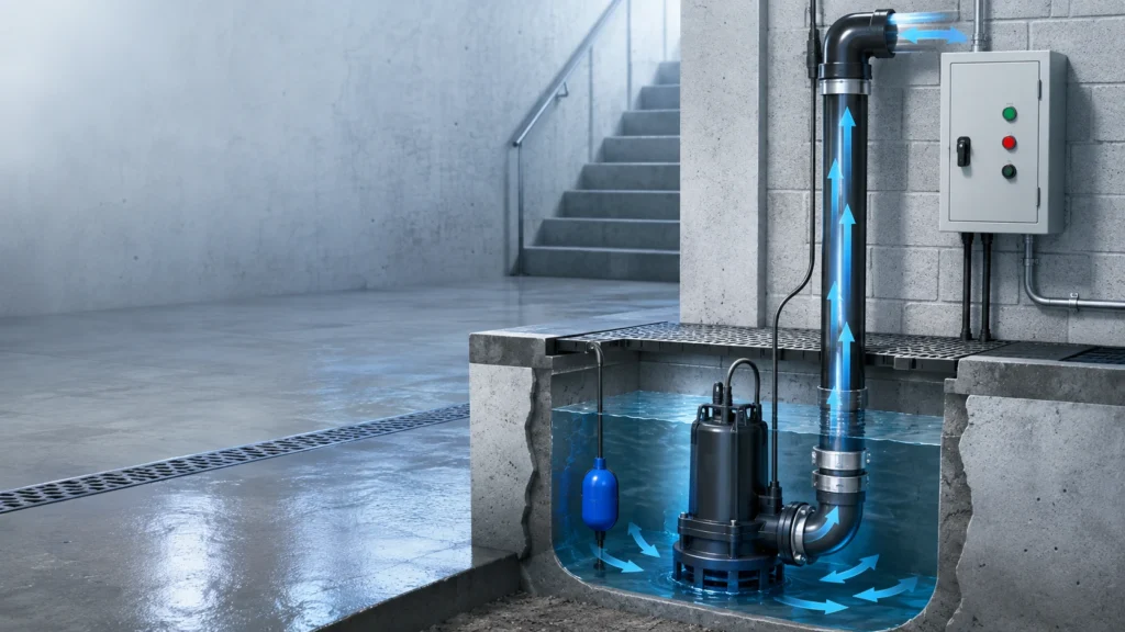 Pompa submersible untuk gedung dan industri