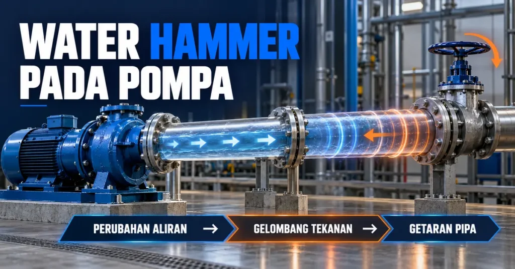 Gelombang tekanan water hammer pada sistem pompa dan pipa