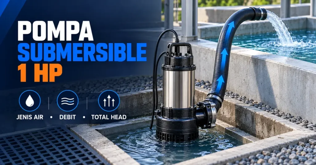 Pompa submersible 1 HP berdasarkan jenis air debit dan total head