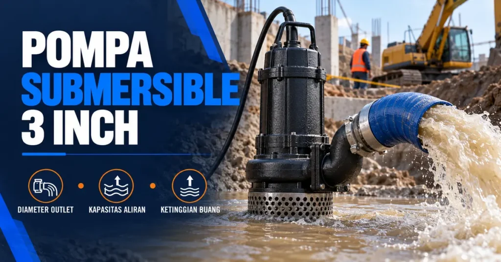 Pompa submersible 3 inch untuk kebutuhan drainase