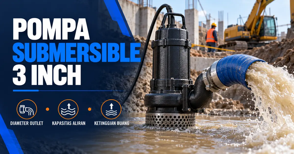 Pompa submersible 3 inch untuk kebutuhan drainase